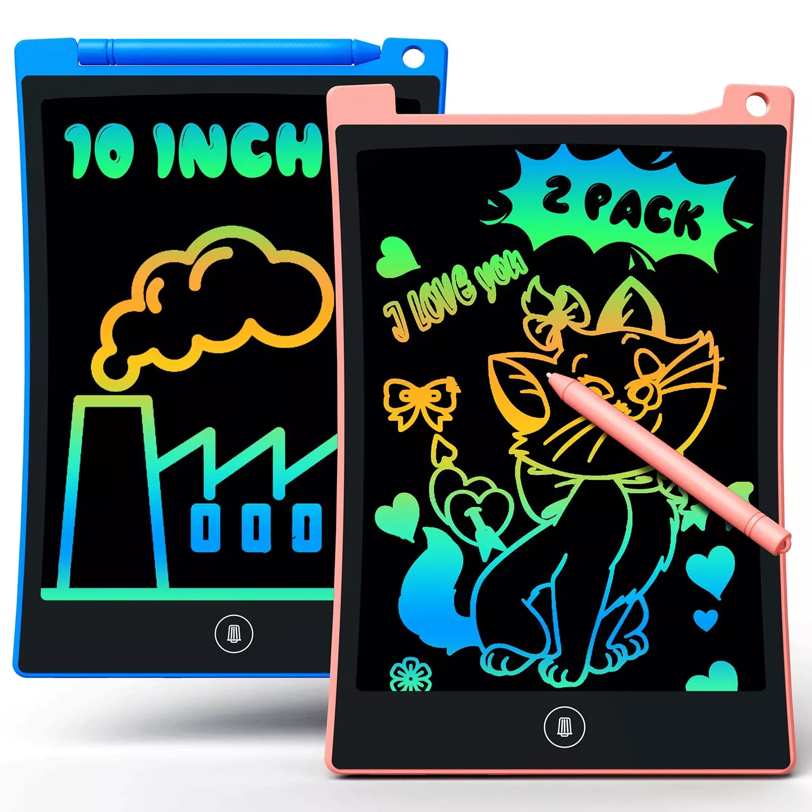 bravokids 2 Pack LCD Writing Tablet 10 Inch Blue+Pink for Kids