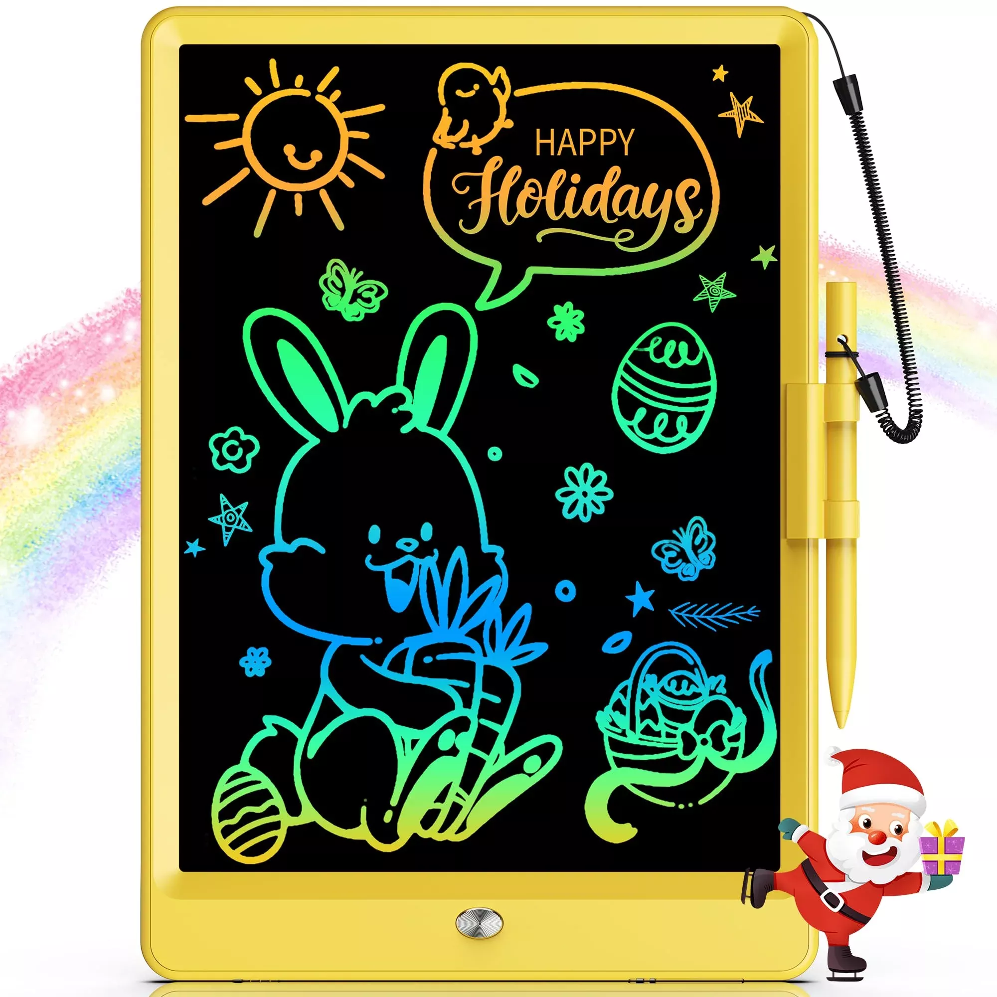 Bravokids LCD Writing Tablet 10 Inch Yellow Educational Toy for Kids