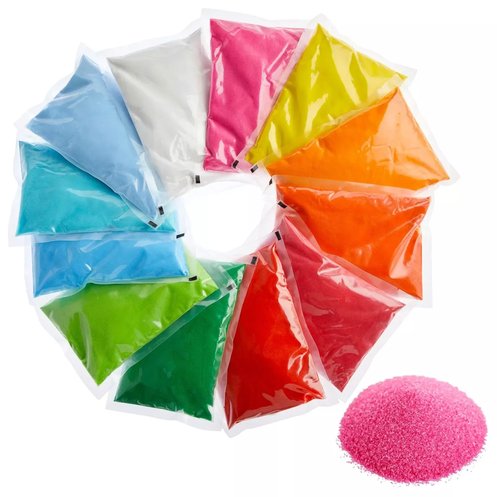 Bright Creations 12 Pack Colored Sand For Crafts, 1.1 Lb Bags, Art Ref