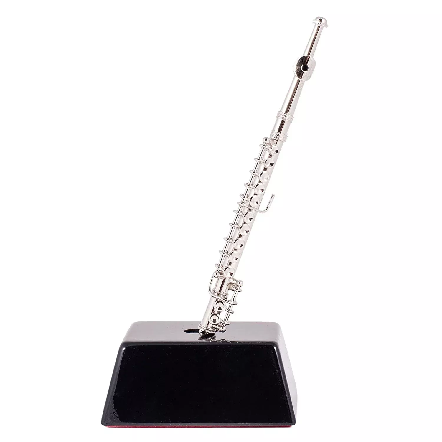 Broadway Gifts Miniature Flute Figurine - 6 Inch Silvertone Display