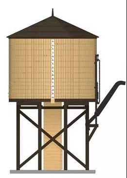Broadway Limited Imports 7912 HO Scale Wood Water Tower - Weathered Yellow (Operating/Sound)