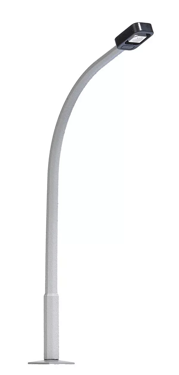 Busch 4125 HO Scale Street Lamp with Curved Concrete Mast, Rectangular Lamp
