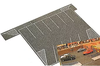Busch 7076 N Scale Self Adhesive Flexible Paved Parking Lot (8 x 6-1/2")