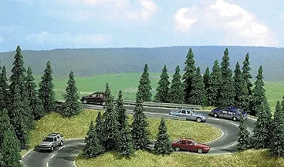 Busch 9740 HO Scale Flocked Pine Tree Set 20 Pack