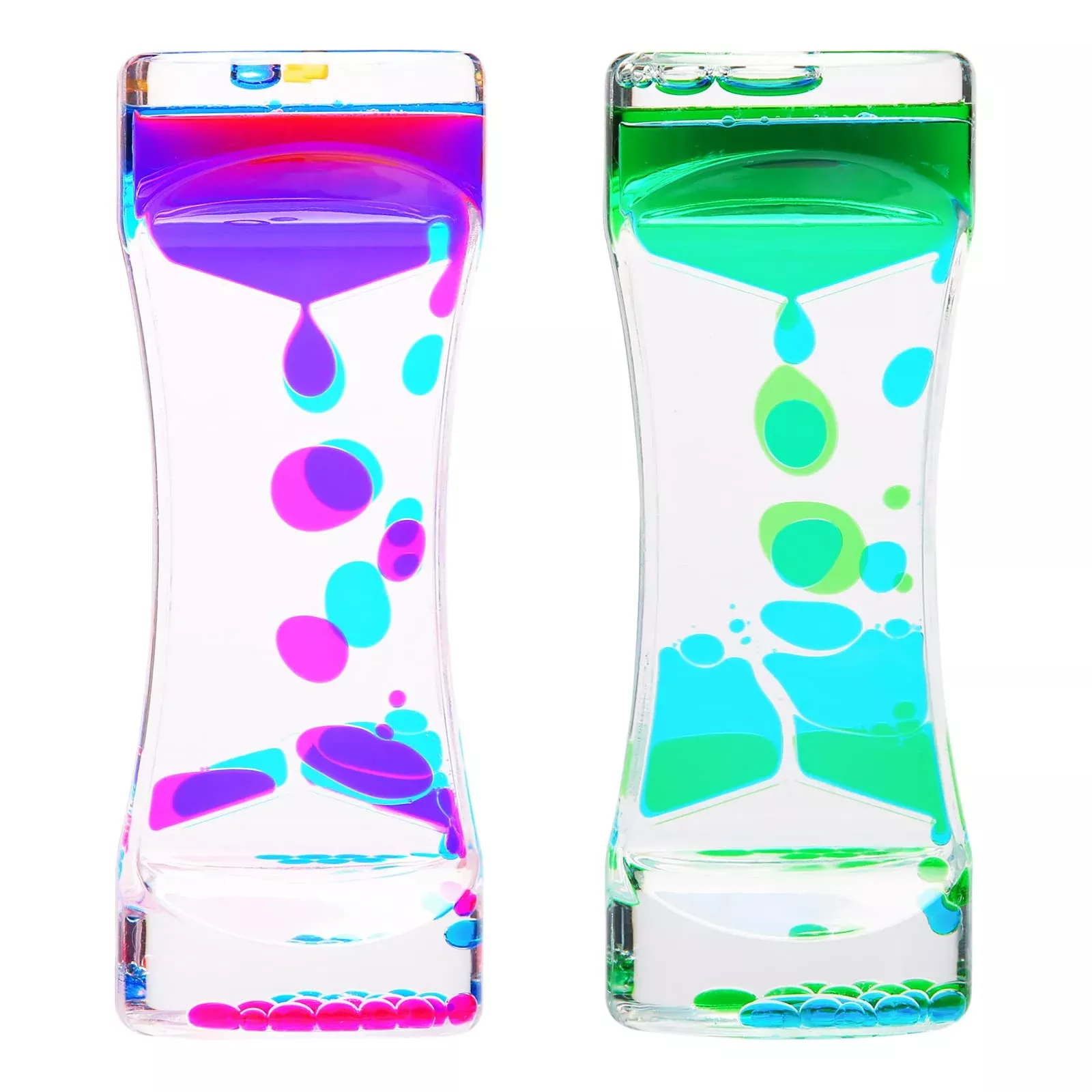 CAILINK Liquid Motion Bubbler 2-Pack Small Sensory Toy Blue-Pink,