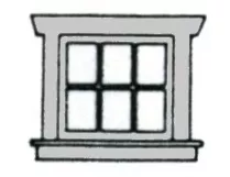 Campbell 902 HO Scale White Plastic Windows Small 6 Pane (5 Pack)