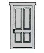 Campbell 912 HO Scale Plastic 4 Panel Doors (3 Pack)D1-55