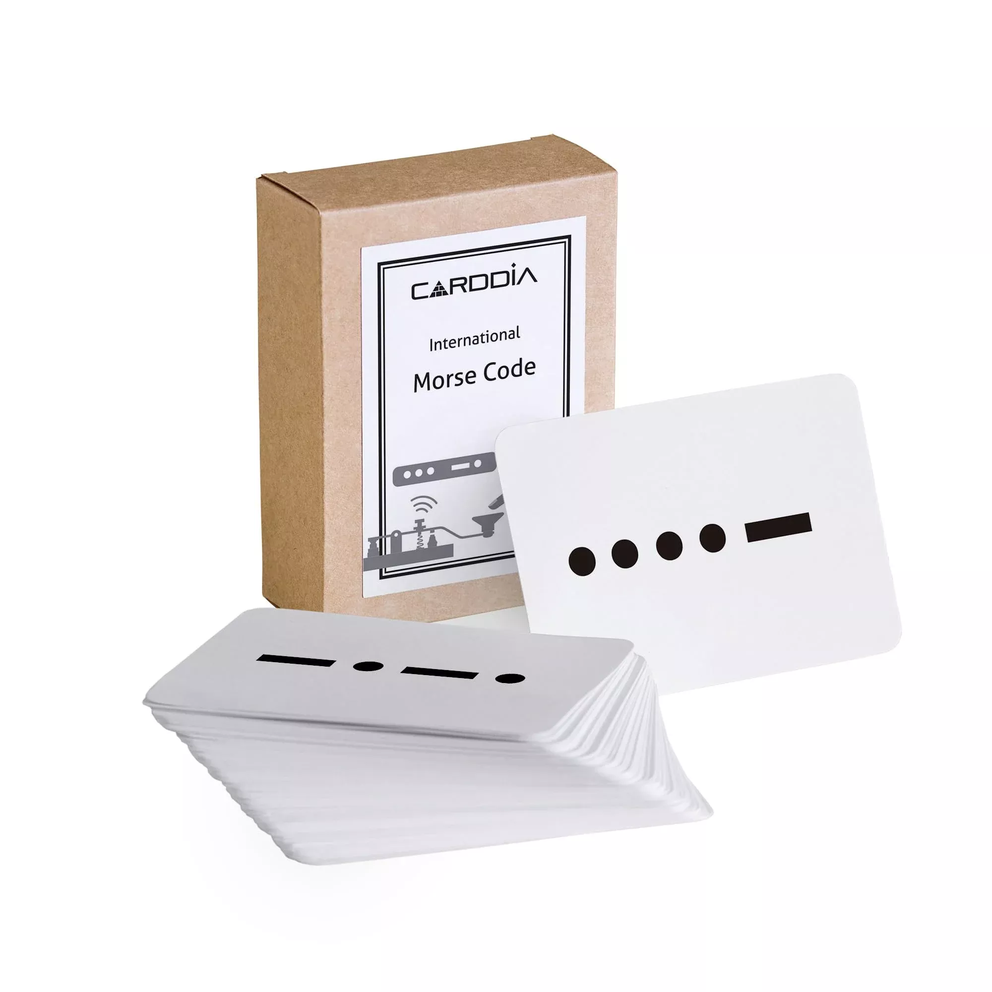 CARDDIA Morse Code Flashcards - Standard Poker Size - Black and White