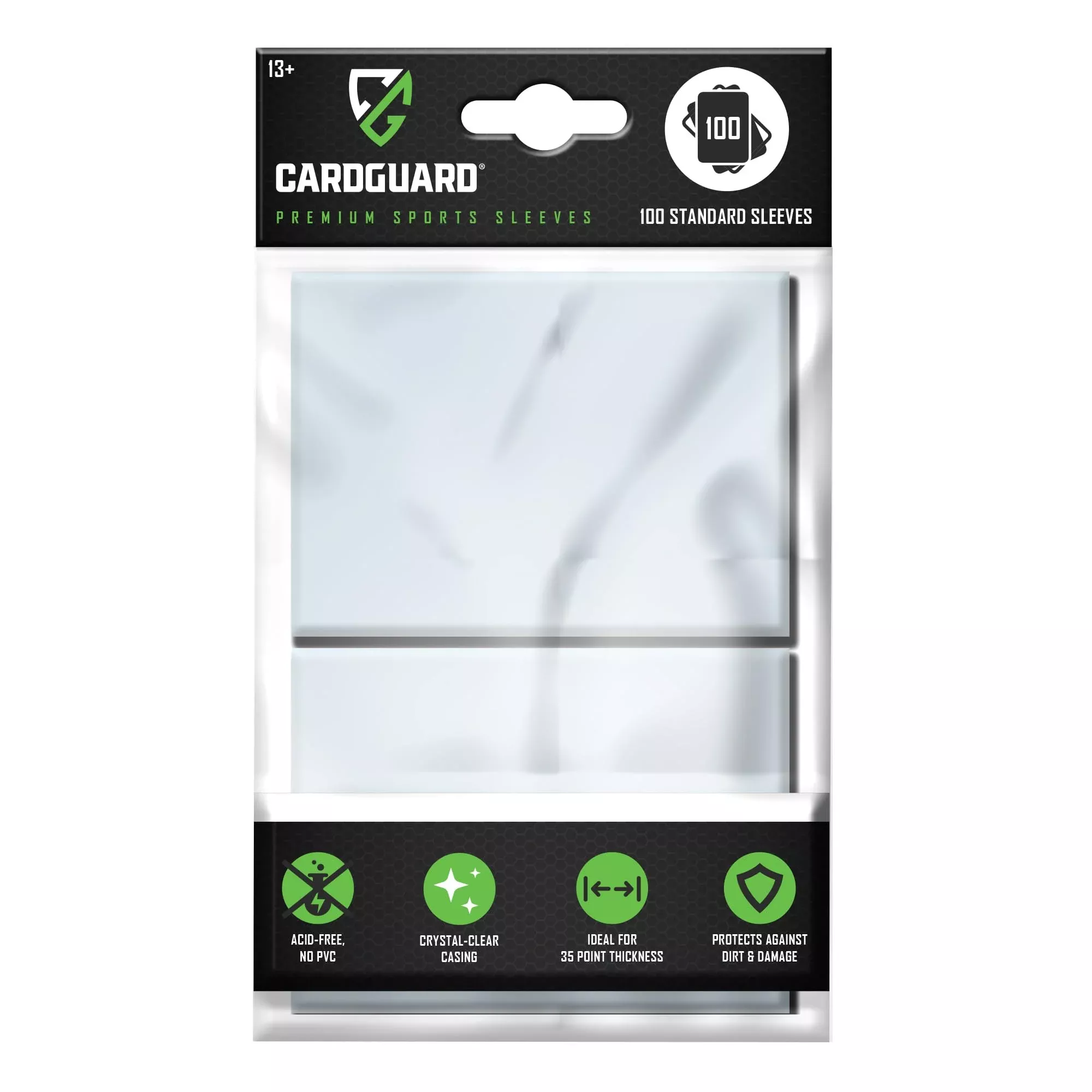 CardGuard Trading Card Sleeves for Sports Cards, Clear, 100 Pack