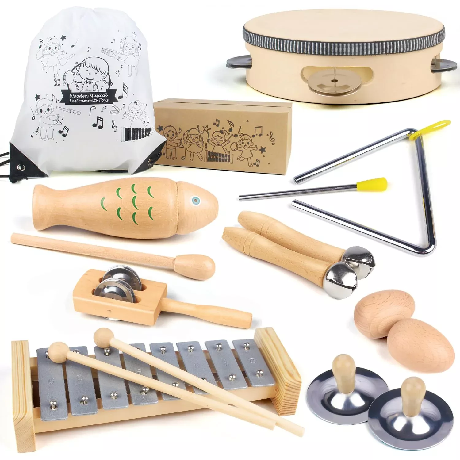 Chriffer Kids Musical Instruments Toys, Percussion Instruments Set Wit