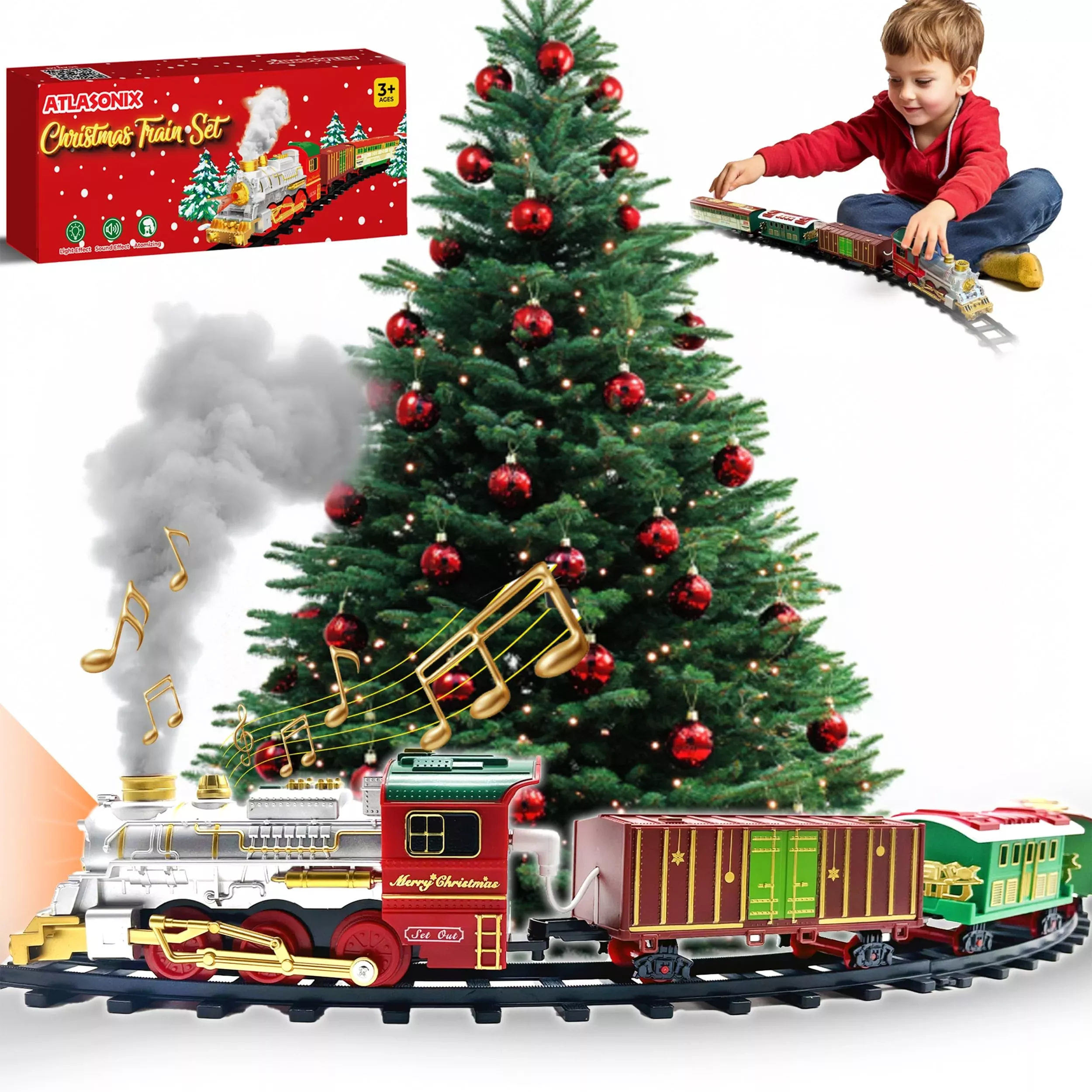 Christmas Train Sets For Around The Tree With Lights, And Sounds - Chr