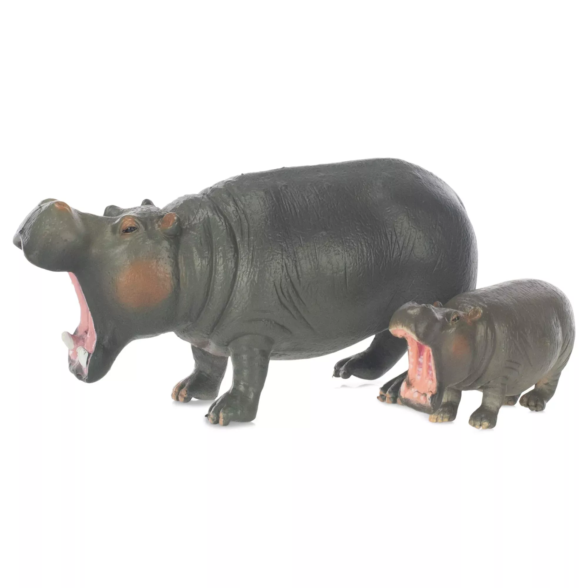 Class Collections Hippo Mom And Baby Animal Figure 5 Inch Children'S Toy 2 Piece Playset