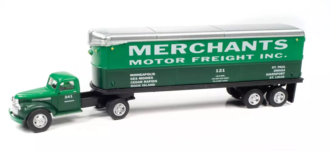 Classic Metal Works 31203 HO Scale Chevrolet Semi with AreoVan Trailer Merchants