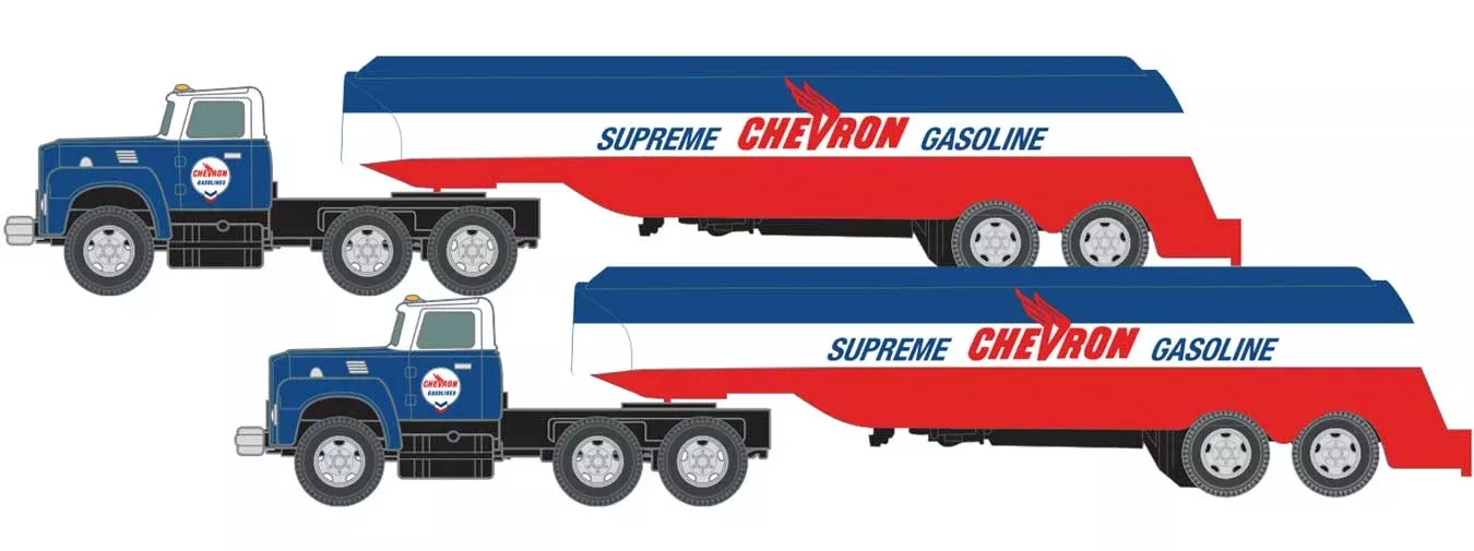Classic Metal Works 51206 N Scale 1954 IH R-190 with Tank Trailer Chevron 2 Pack