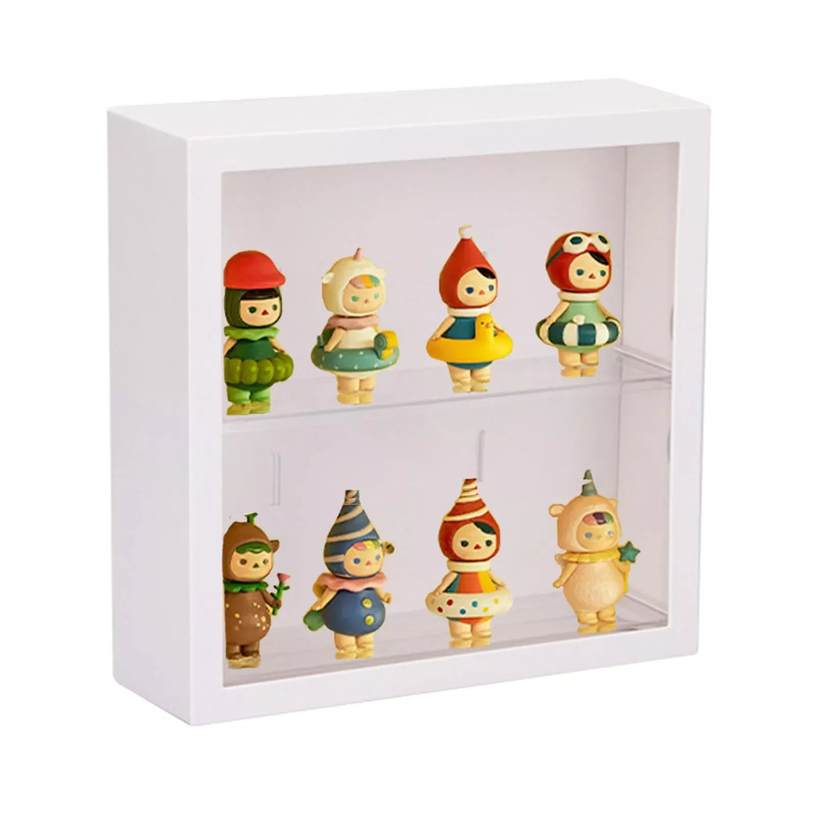 Clear Display Case For Figures, Square Wall-Mounted Doll Storage Box,