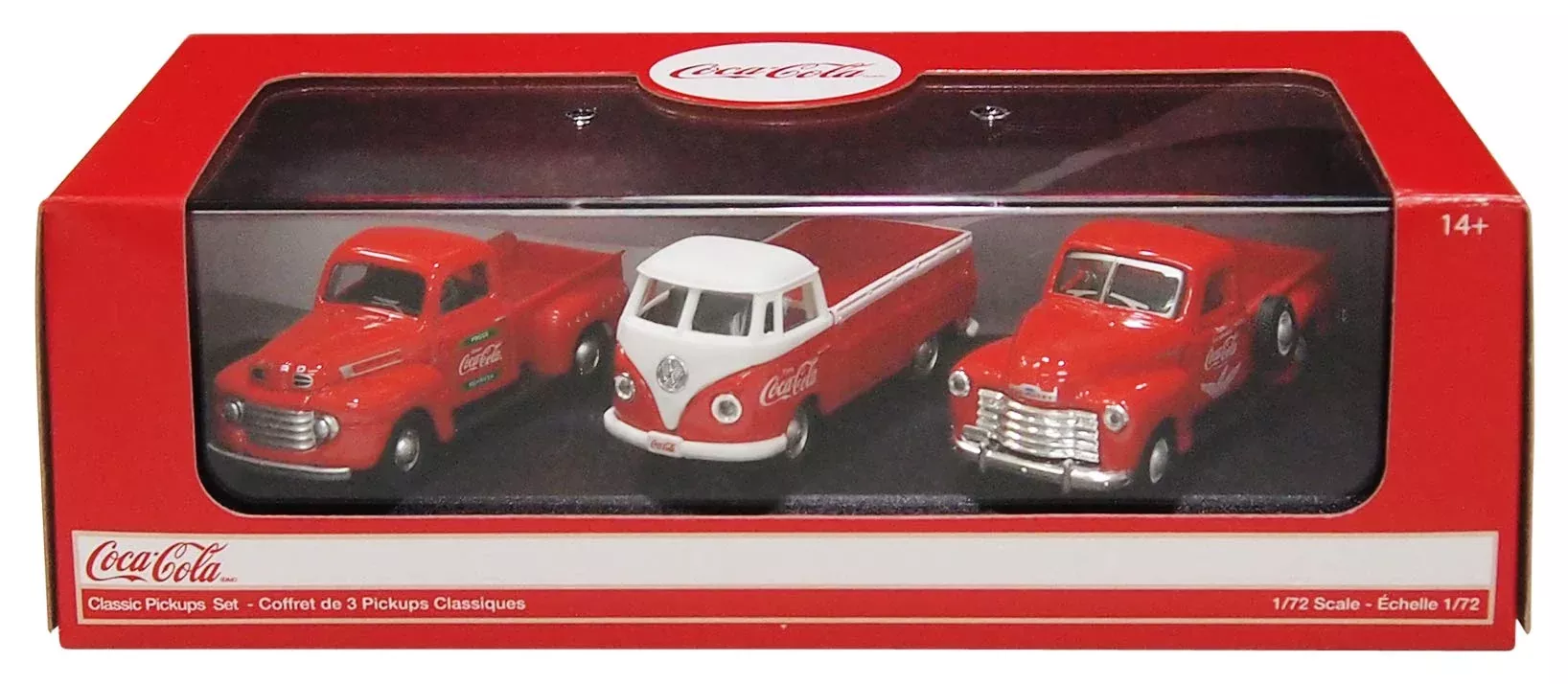 Coca-Cola Classic Pickup Gift Set - 3 Vintage Diecast Vehicles, Red