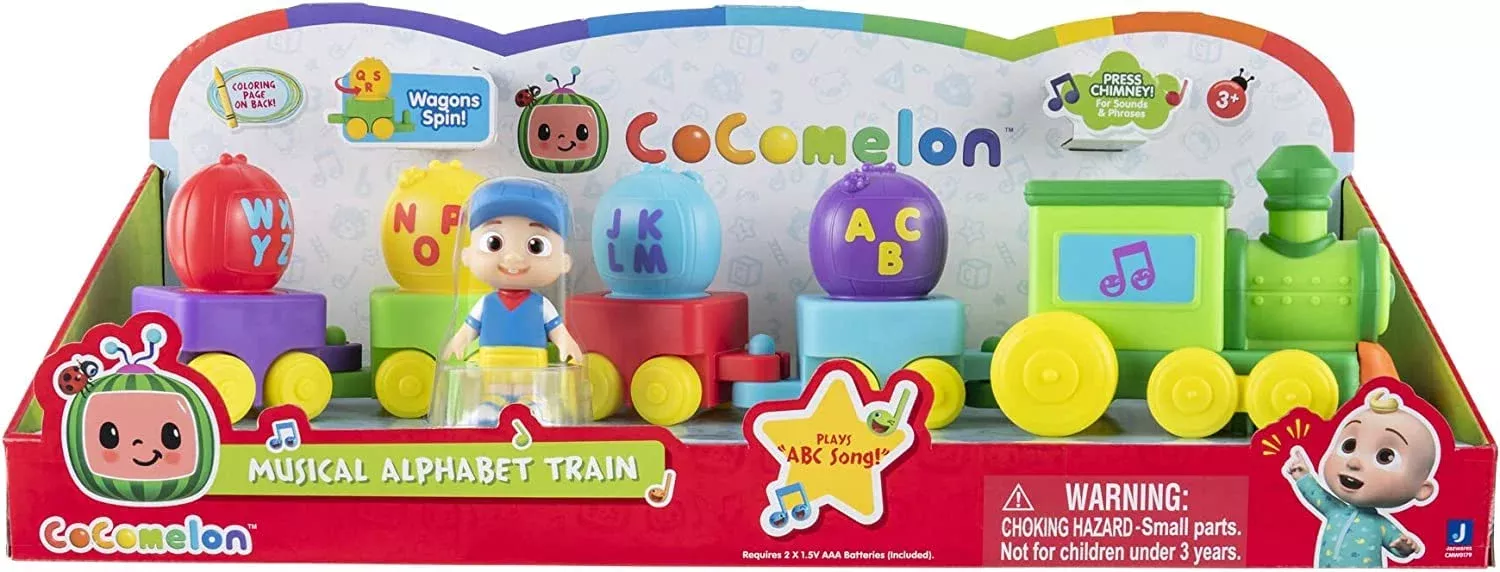 CoComelon Musical Alphabet Train with Conductor JJ, Multicolor, 2x7x