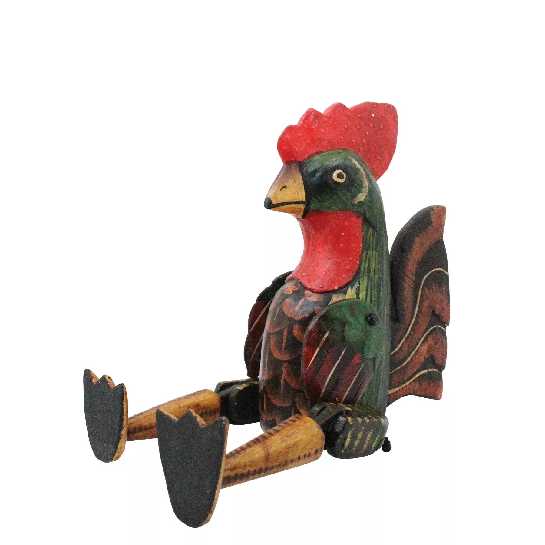 Cohasset Hand-Carved Barnyard Rooster Decoration, 9 Inches, Wood