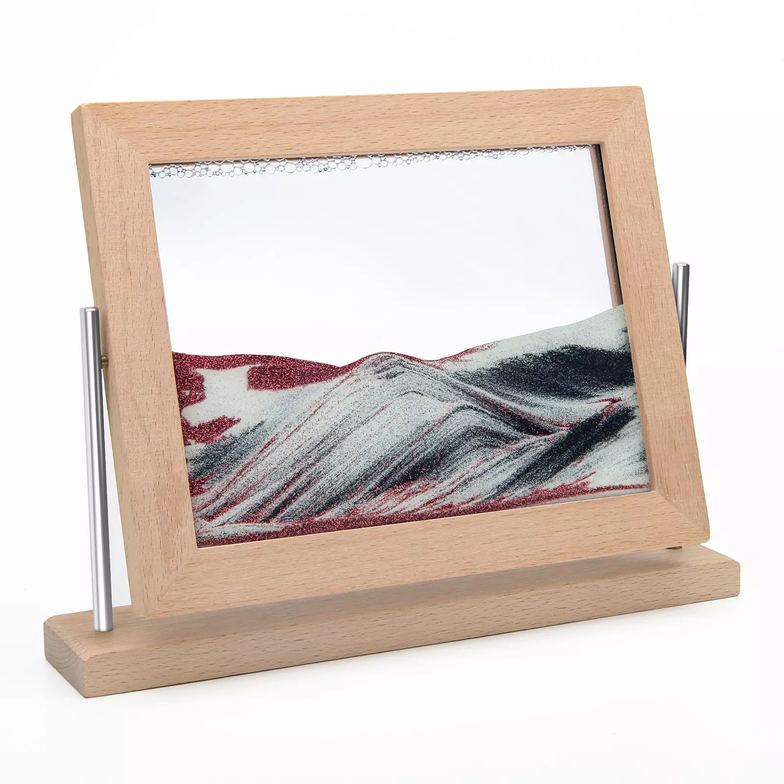 Coitak Wooden Frame Moving Sand Art Picture, Rose Gold, 7.4x9