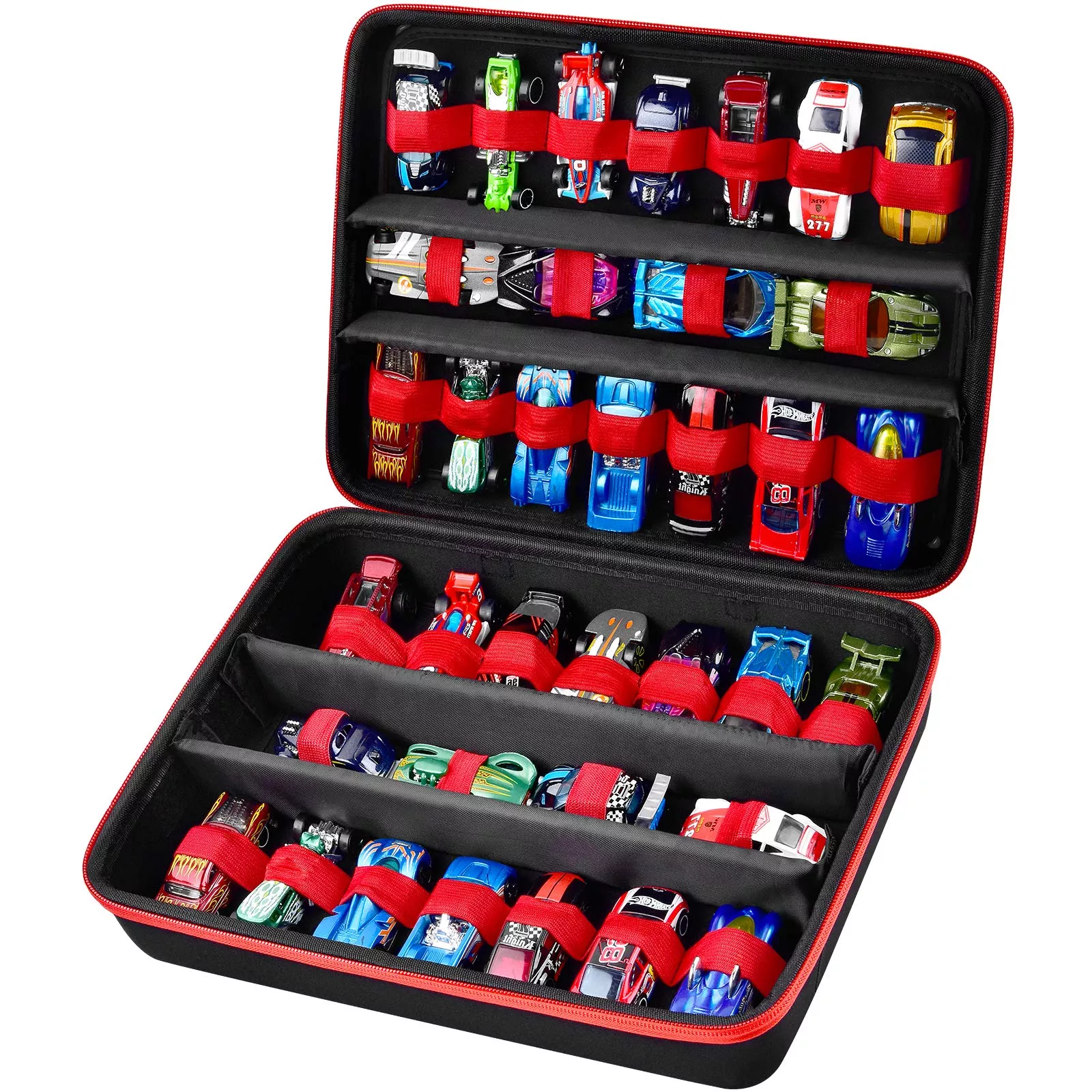 Comecase Toy Storage Organizer Case for Hot Wheels, 36 Slots, Black