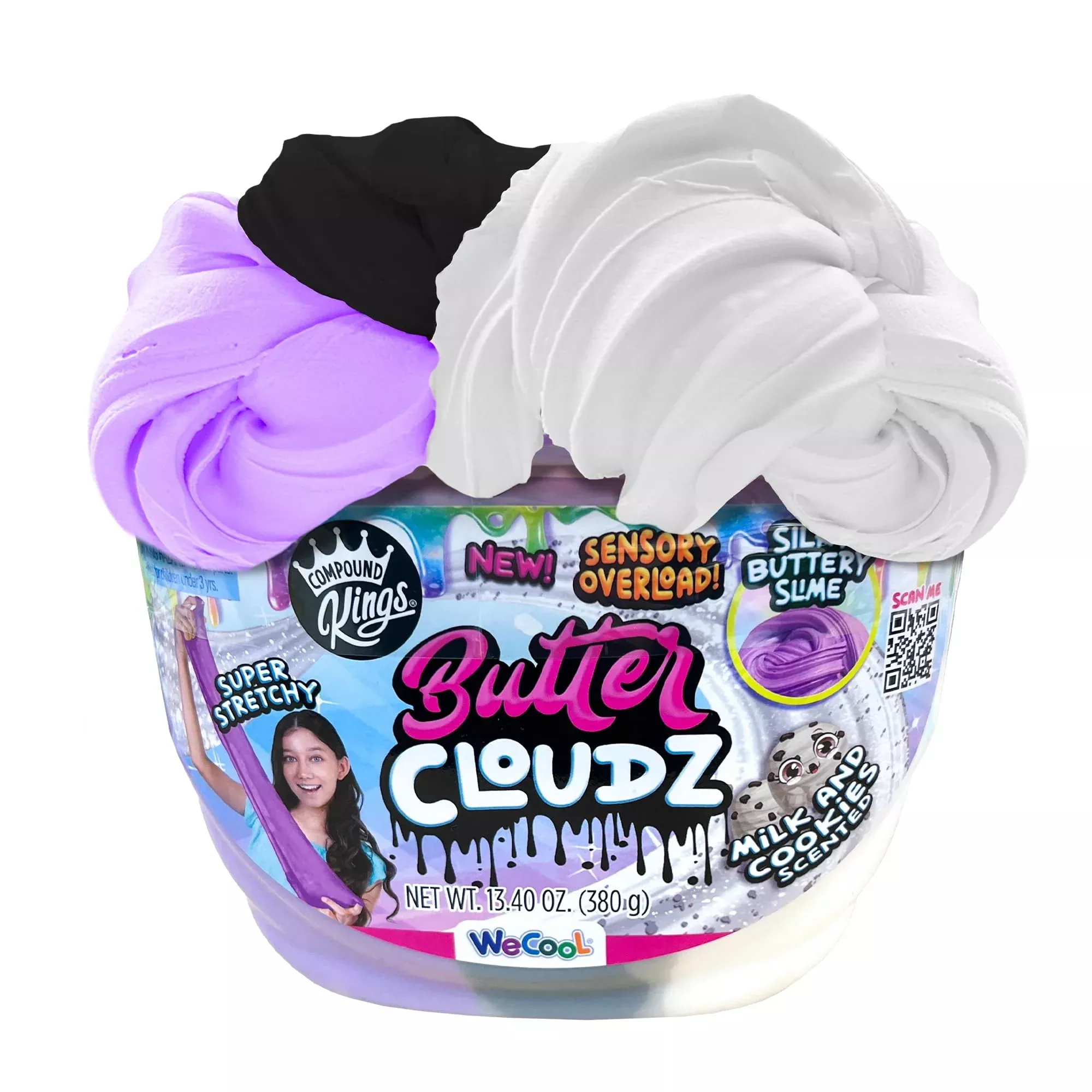 Compound Kings Butter Slime Bucket - Non-Toxic Sensory Toy, Purple/Whi