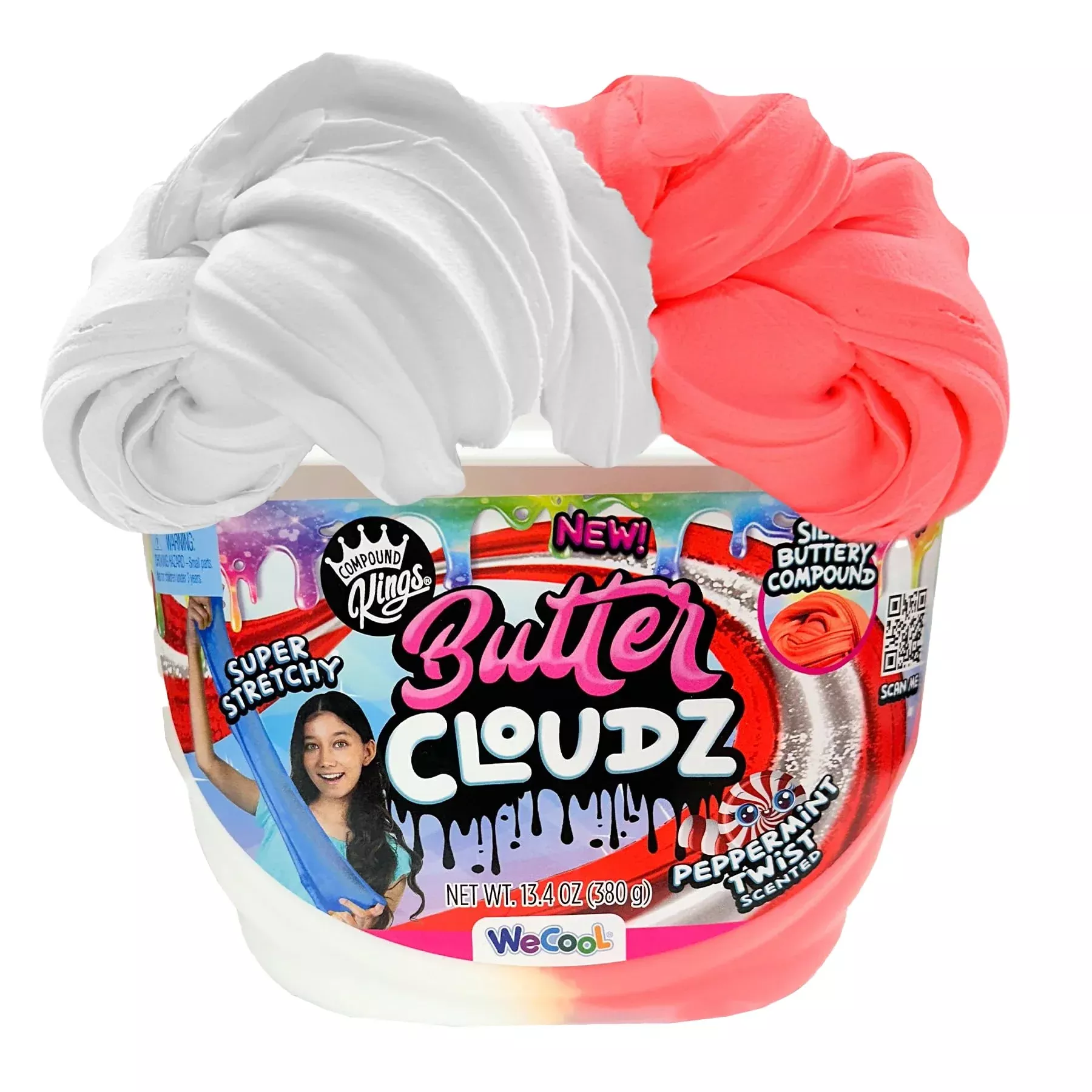 COMPOUND KINGS Fluffy Cloudz Butter Slime Bucket - Non-Toxic Peppermin