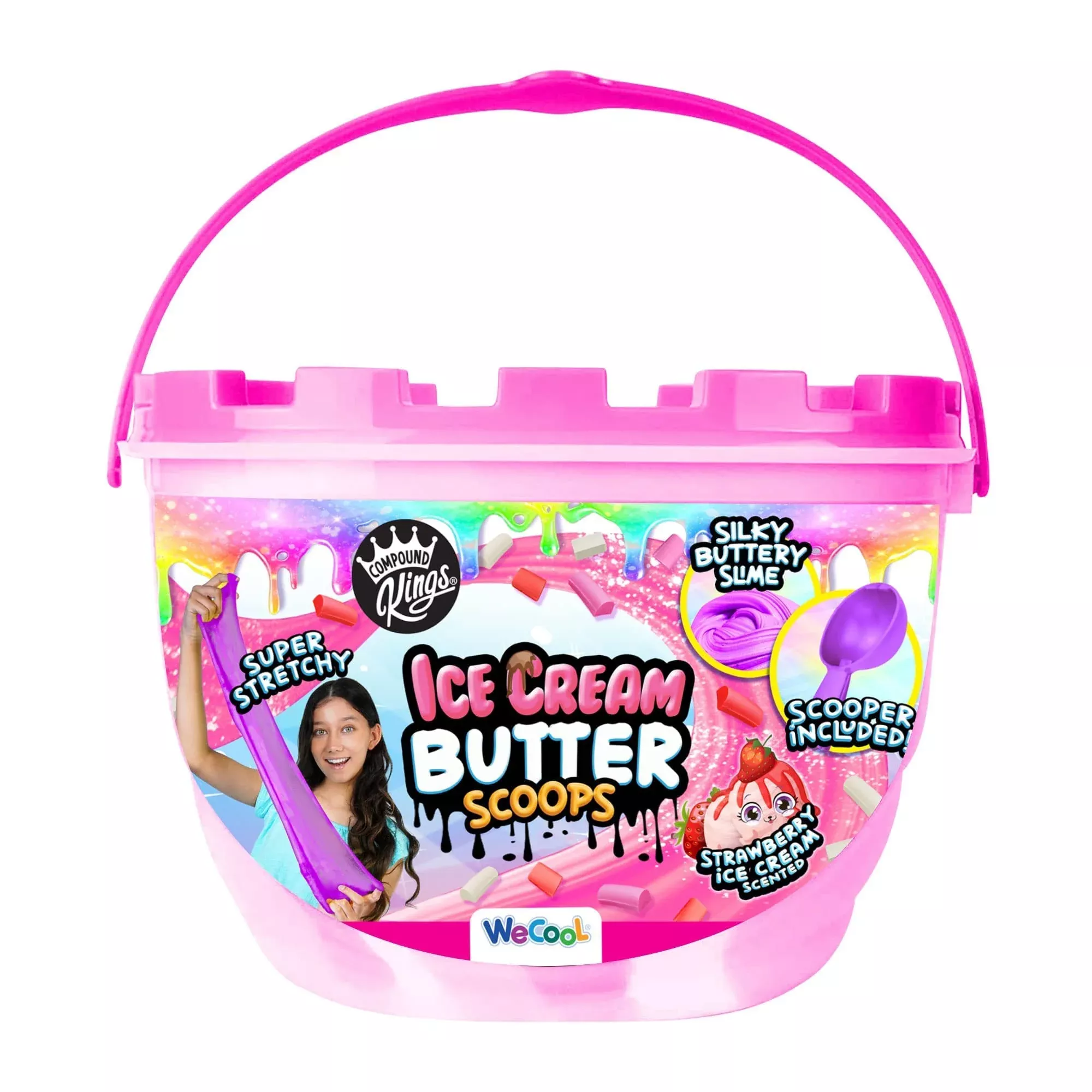 COMPOUND KINGS Fluffy Ice Cream Butter Scoops Slime Bucket - Non-Toxic
