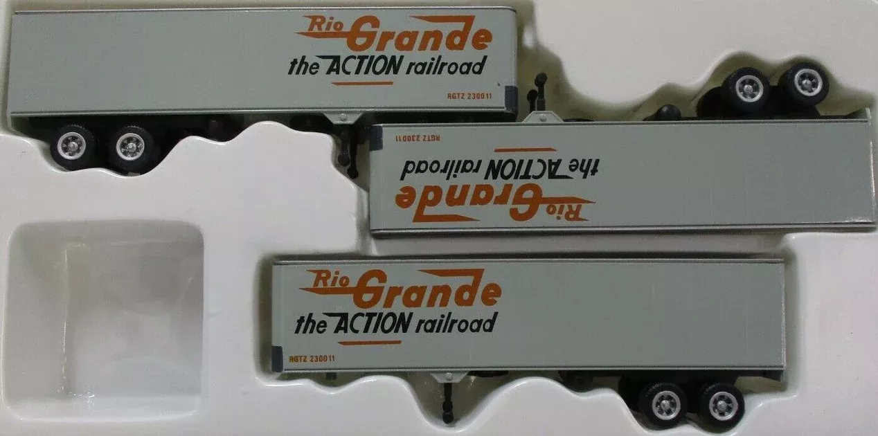Con-Cor 4-008115 HO Scale 40' Trailer 3 Pack Rio Grande -NOS
