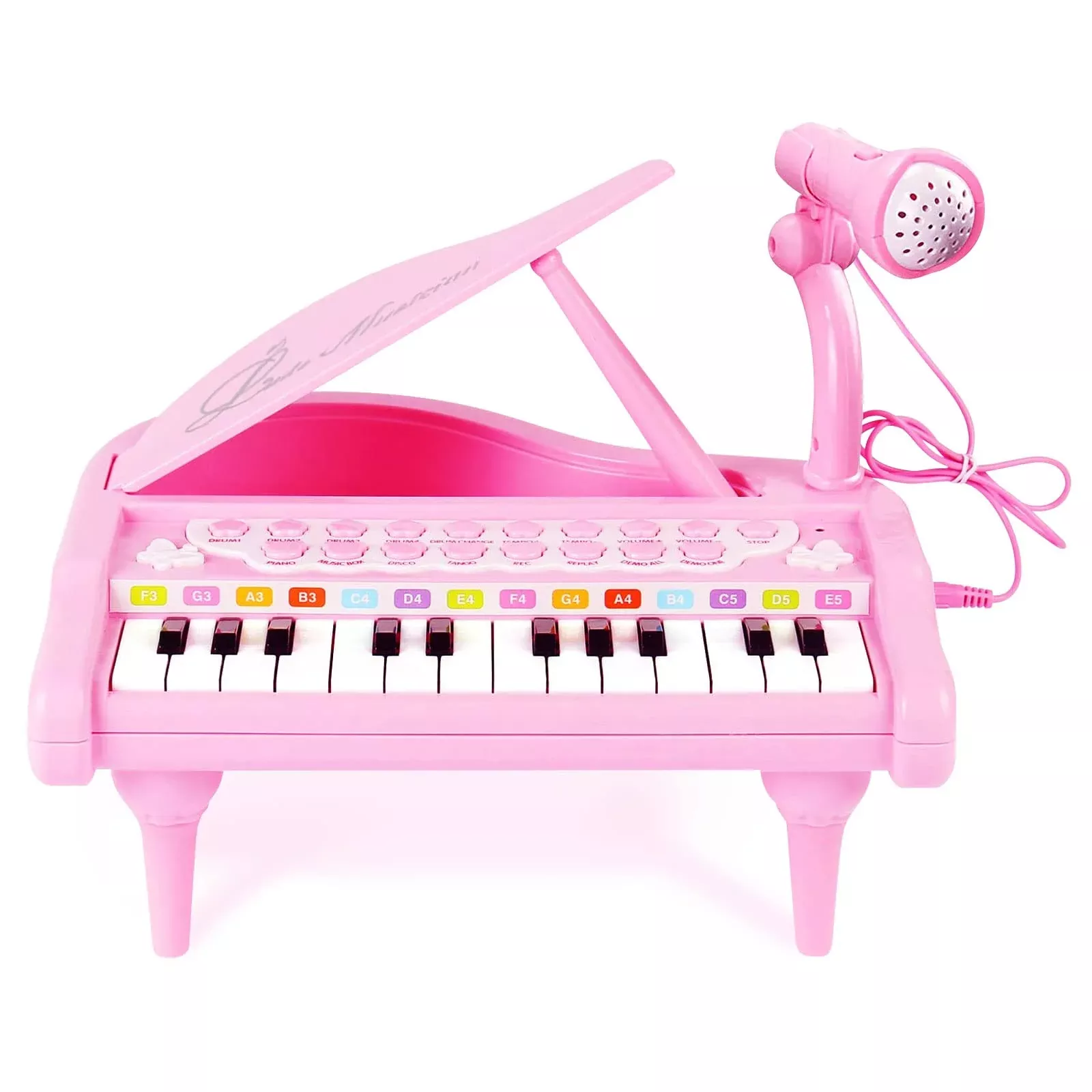 Conomus Piano Keyboard Toy 24 Keys Pink for Kids 3 Years and Up
