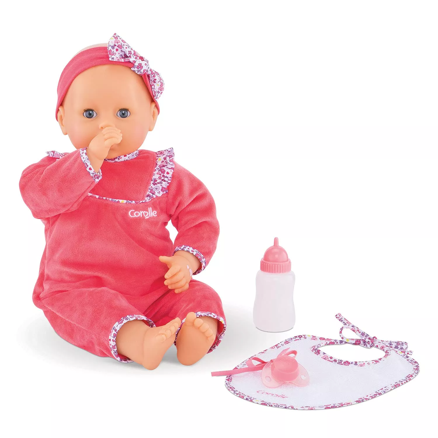 Corolle Lila Chérie 17" Interactive Baby Doll - Pink, Soft-Bodied