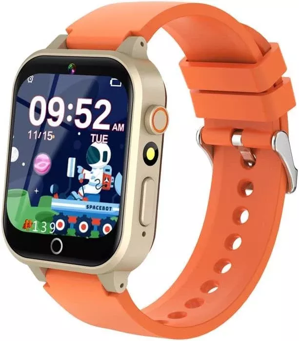 Cosjoype Kids Smart Watch 1.54" HD Touchscreen Orange for Ages 4