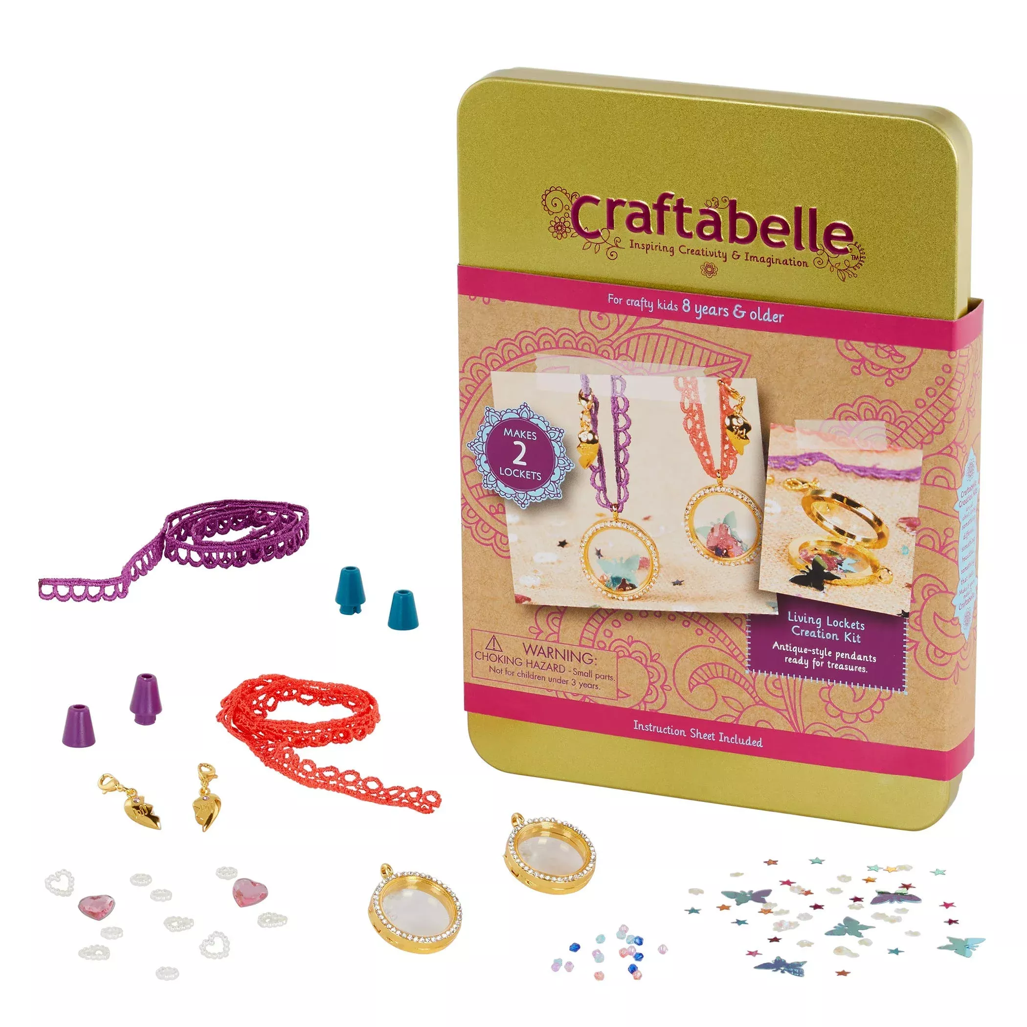 Craftabelle – Living Lockets Creation Kit – Locket Making Kit – 85Pc N