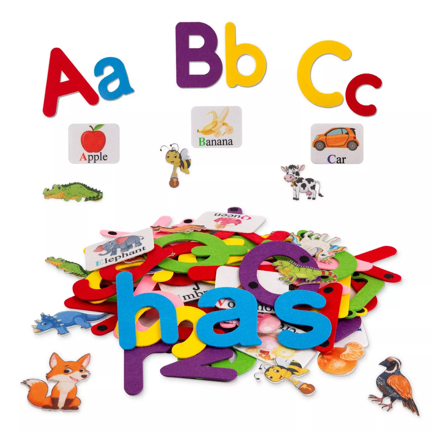 Craftstory Felt Alphabet Learning Set for Toddlers, Black, 10x8cm