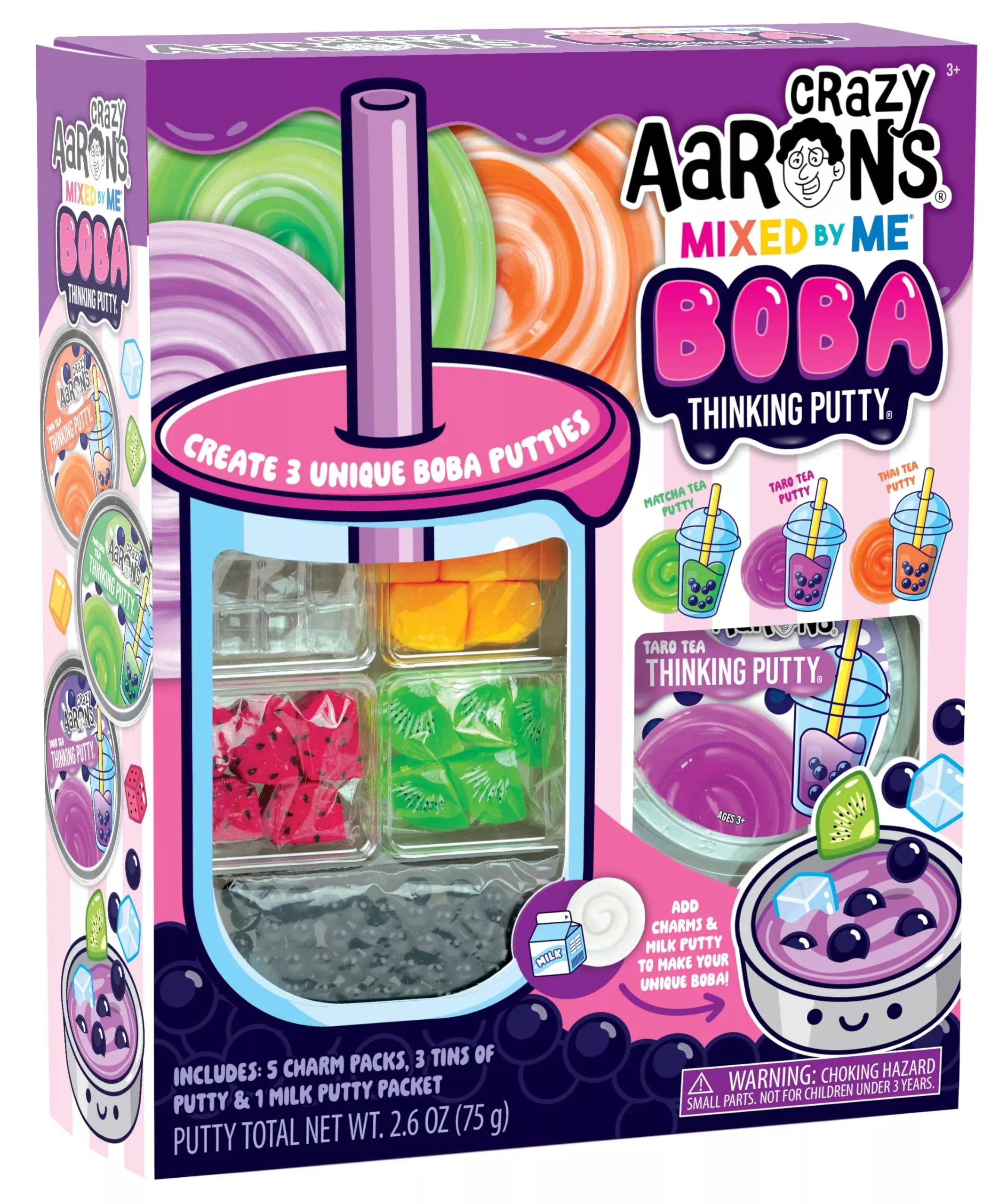 Crazy Aaron's Boba Thinking Putty Kit - Mixed by Me, Silicone Material