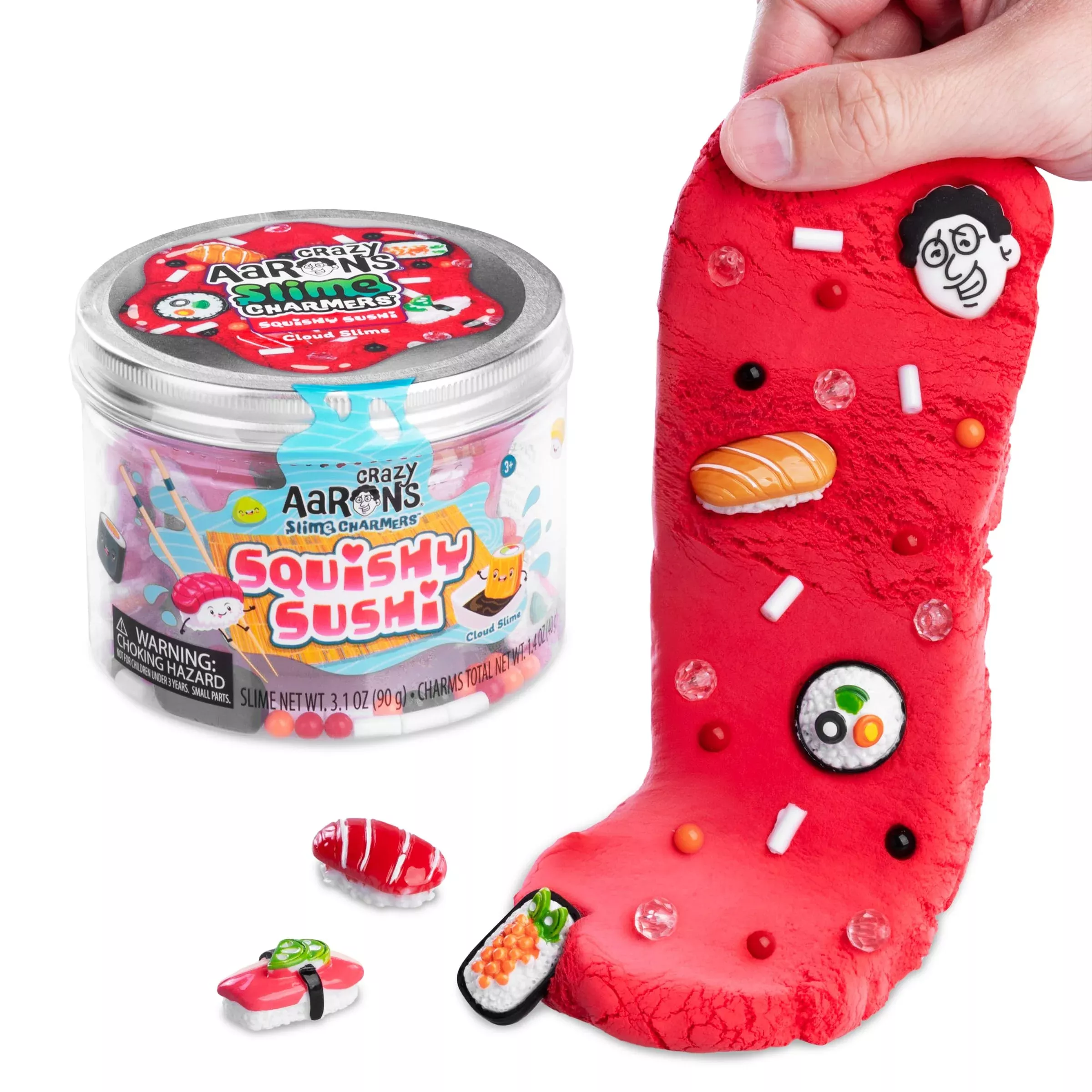 Crazy Aaron's Squishy Sushi Cloud Slime, 8.2 oz, Strawberry Scent
