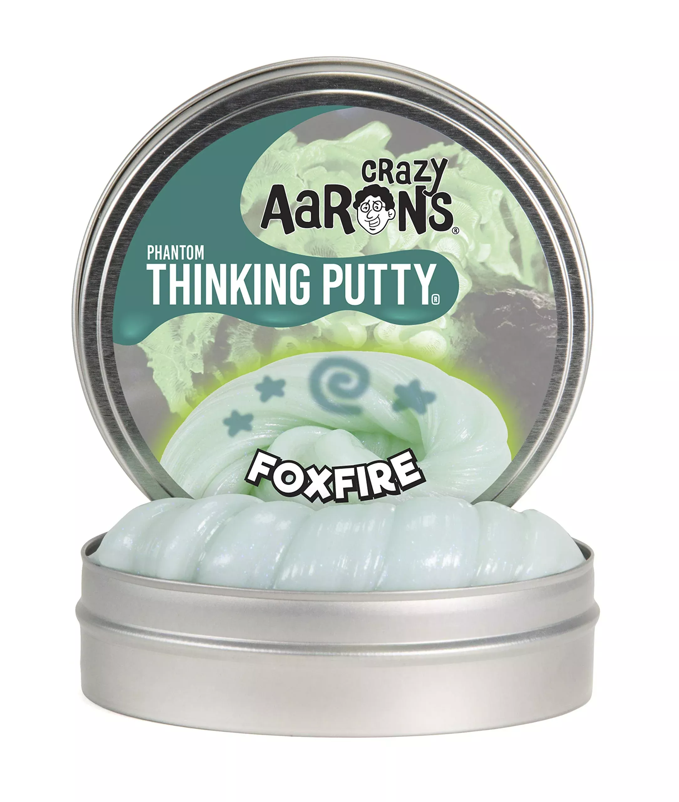 Crazy Aaron's Thinking Putty - Foxfire Glowing Sparkle Putty, Soft Sil