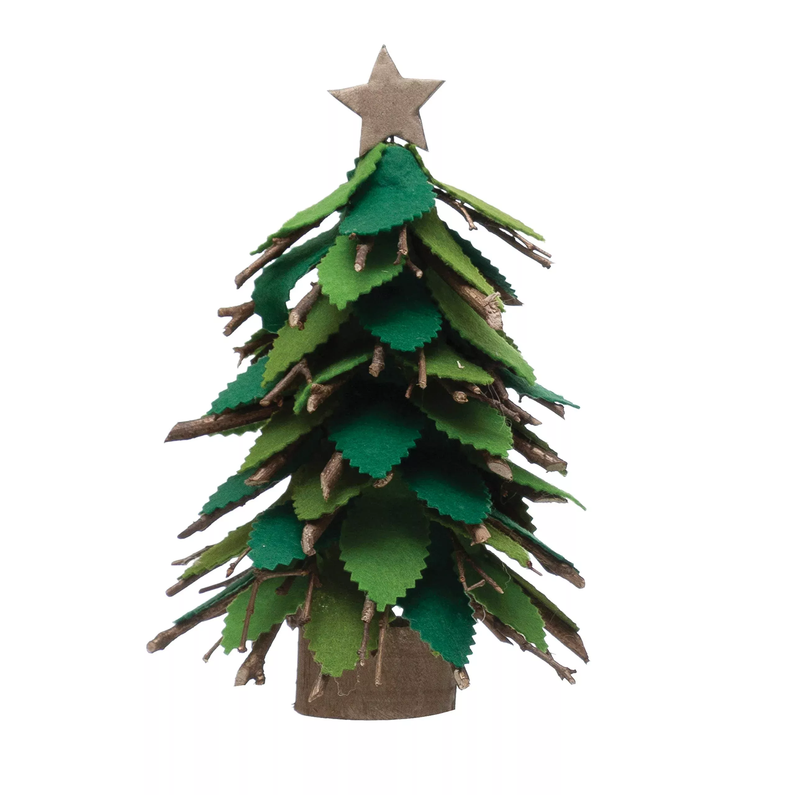 Creative Co-Op 5-1/4' Round X 8-1/2'H Wool Felt Tree With Twigs, Star