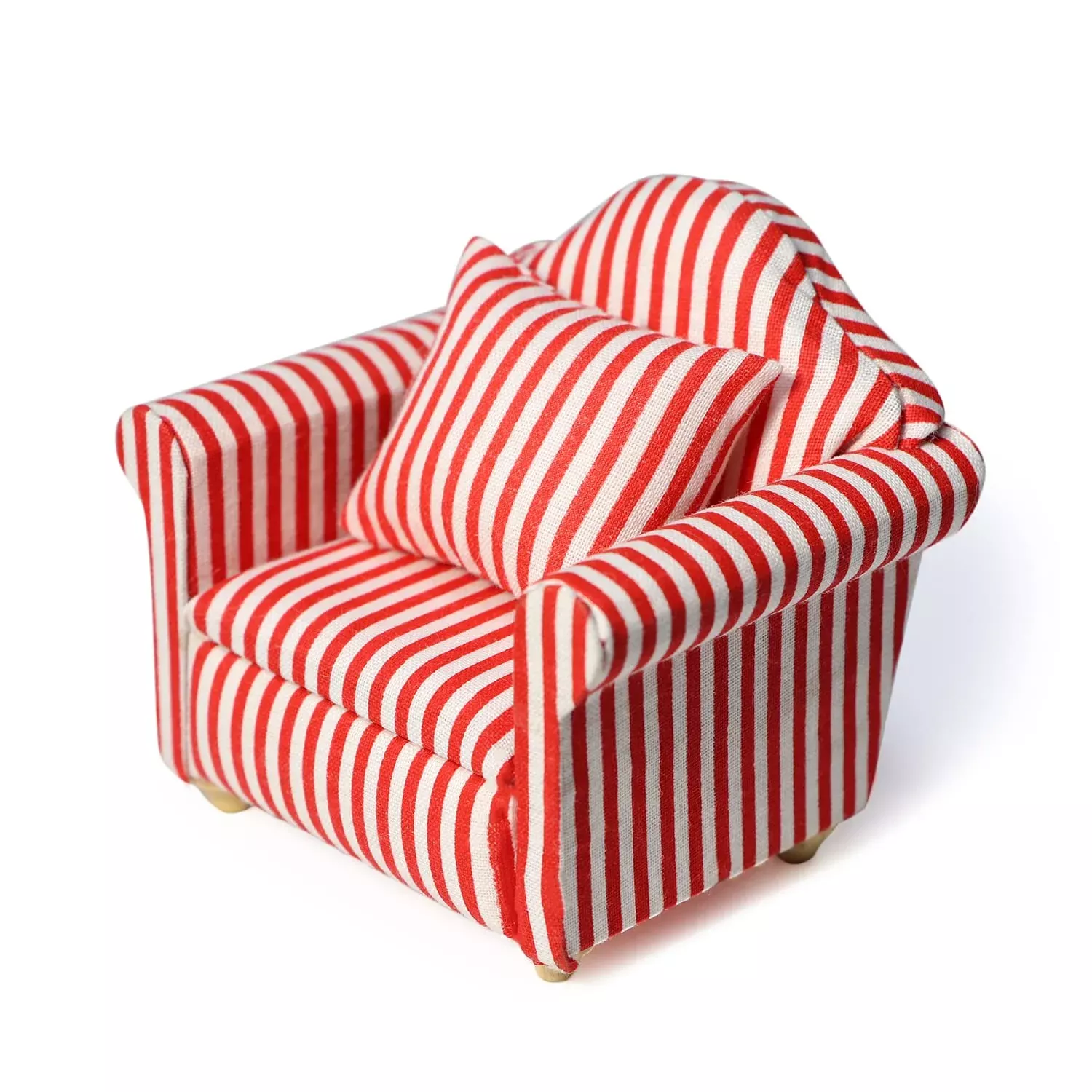 Cutemini Dollhouse Armchair Miniature Sofa Retro Stripe 8x6.5cm