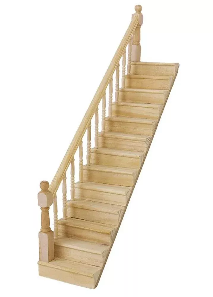 Cutemini Dollhouse Staircase 1:12 Scale Wood 32x6.8
