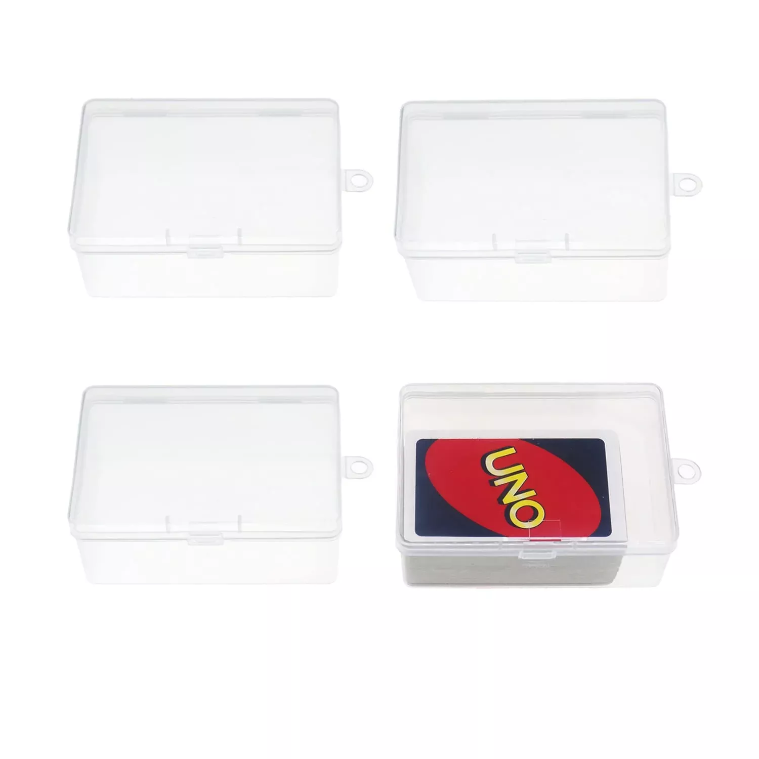 Cwdew Clear UNO Card Cases - Holds 112 Cards, 4 Pack, Travel Size