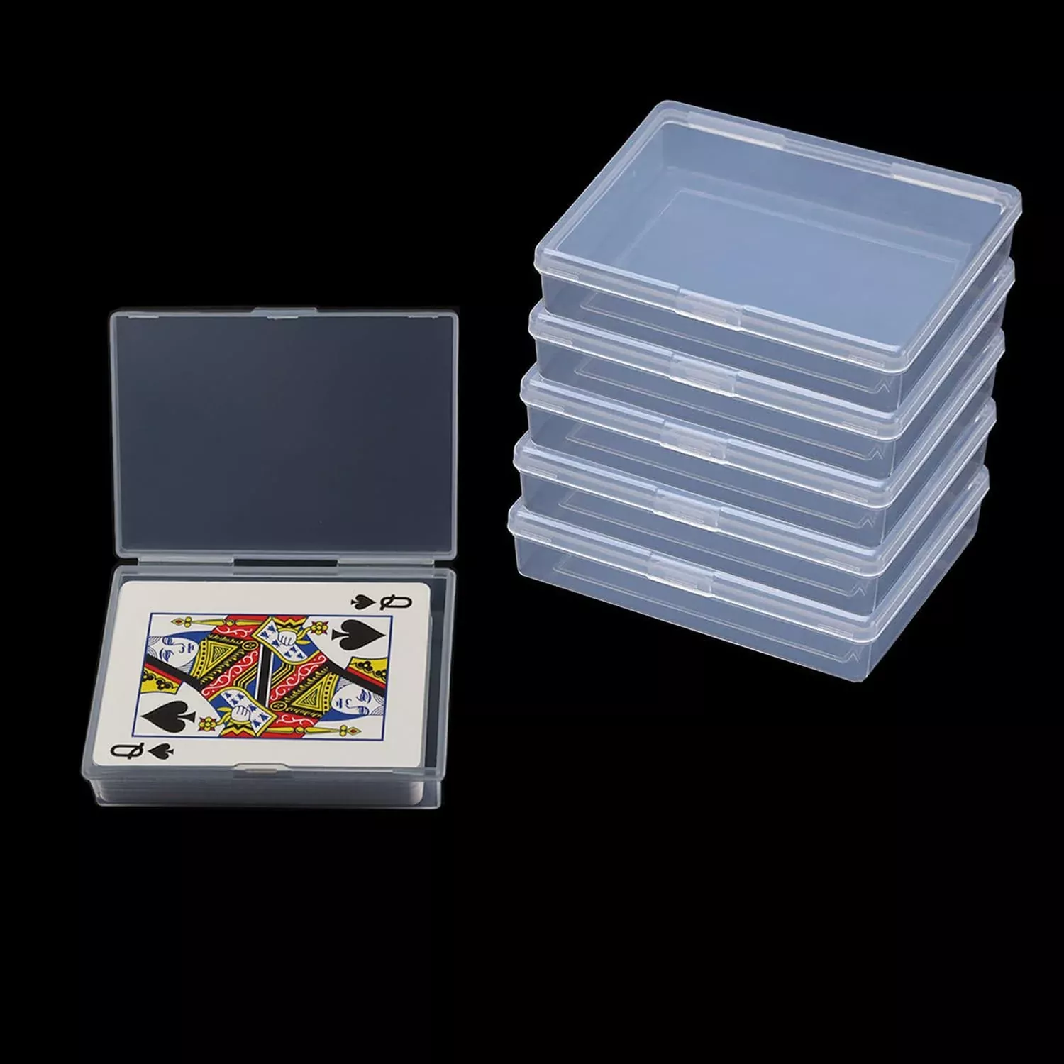 Cwdew Playing Card Deck Box Case Clear 3.6"x2.6"