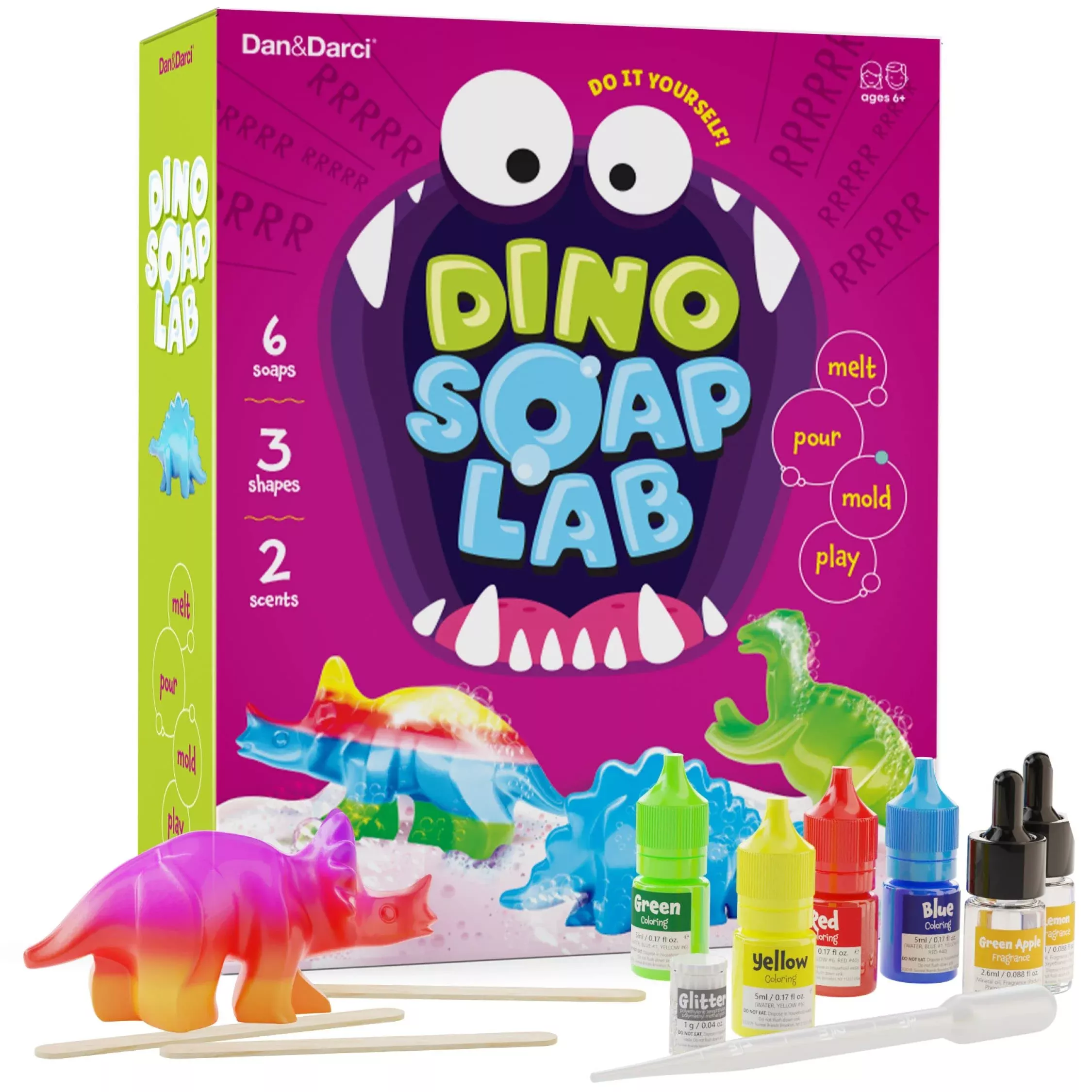 Dan&Darci Science Kit for Kids - Create Your Own Dino Soaps - Medium