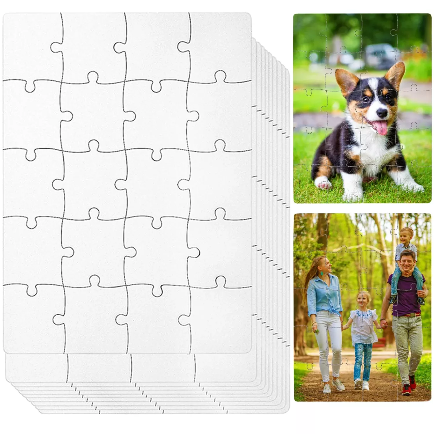 Dduolammng White Jigsaw Puzzles A5 Sublimation Blanks, 12