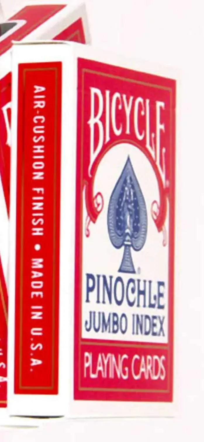 Deluxe Pinochle Playing Cards Bundle - Jumbo Index, 6 Decks, Plastic,