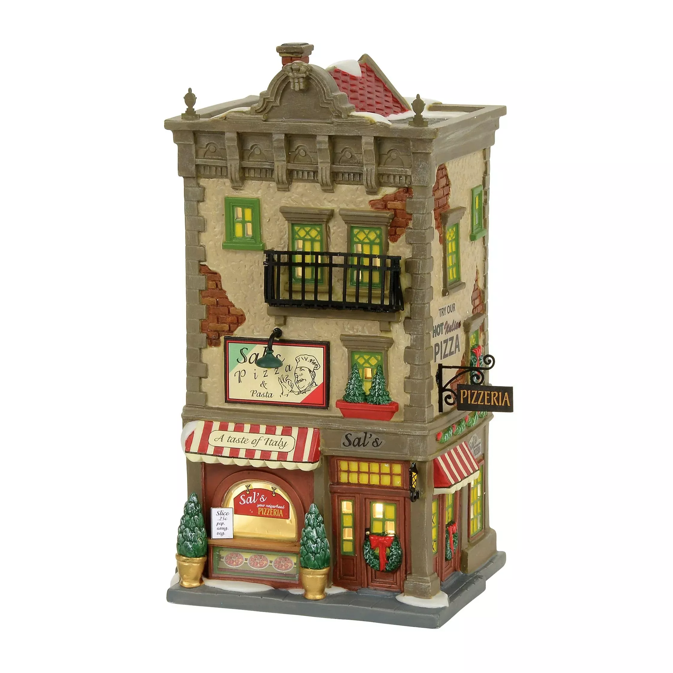 Department 56 Christmas in The City Sal's Pizza Lit Building, Ceramic,