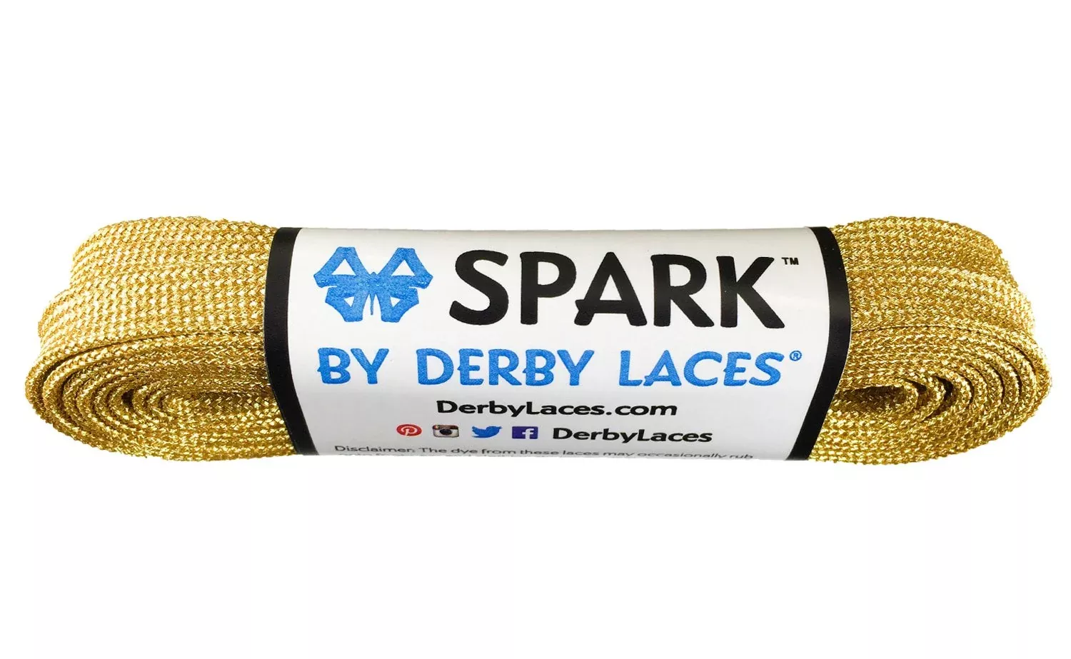 Derby Laces Metallic Laces for Skates, 108 Inch, Gold, Pair