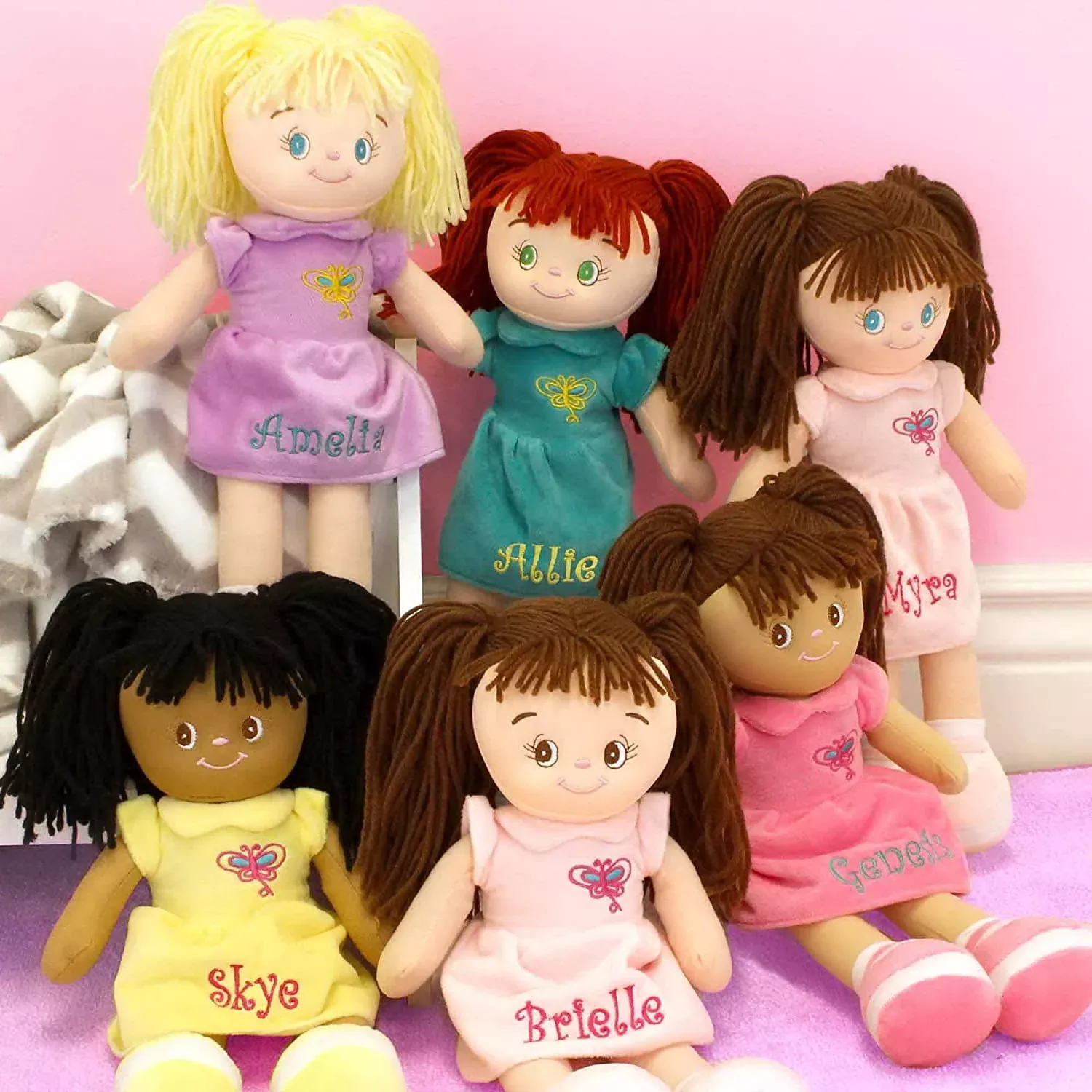 DIBSIES Butterfly Snuggle Doll 15 Inch Blonde Personalized Gift