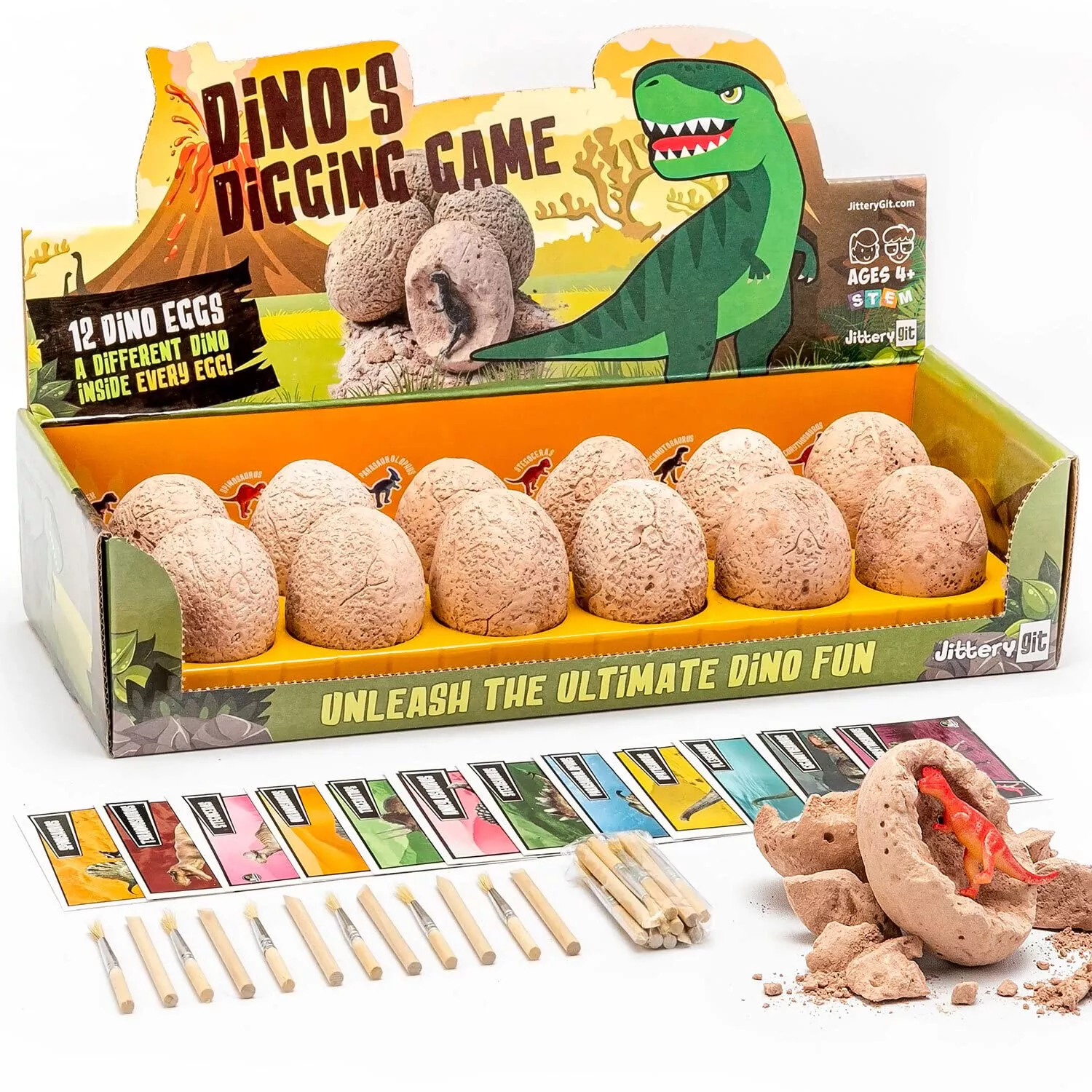 Dino Eggs Dig Kit, Dinosaur Eggs For Kids 3-5, Perfect For Dinosaur Bi