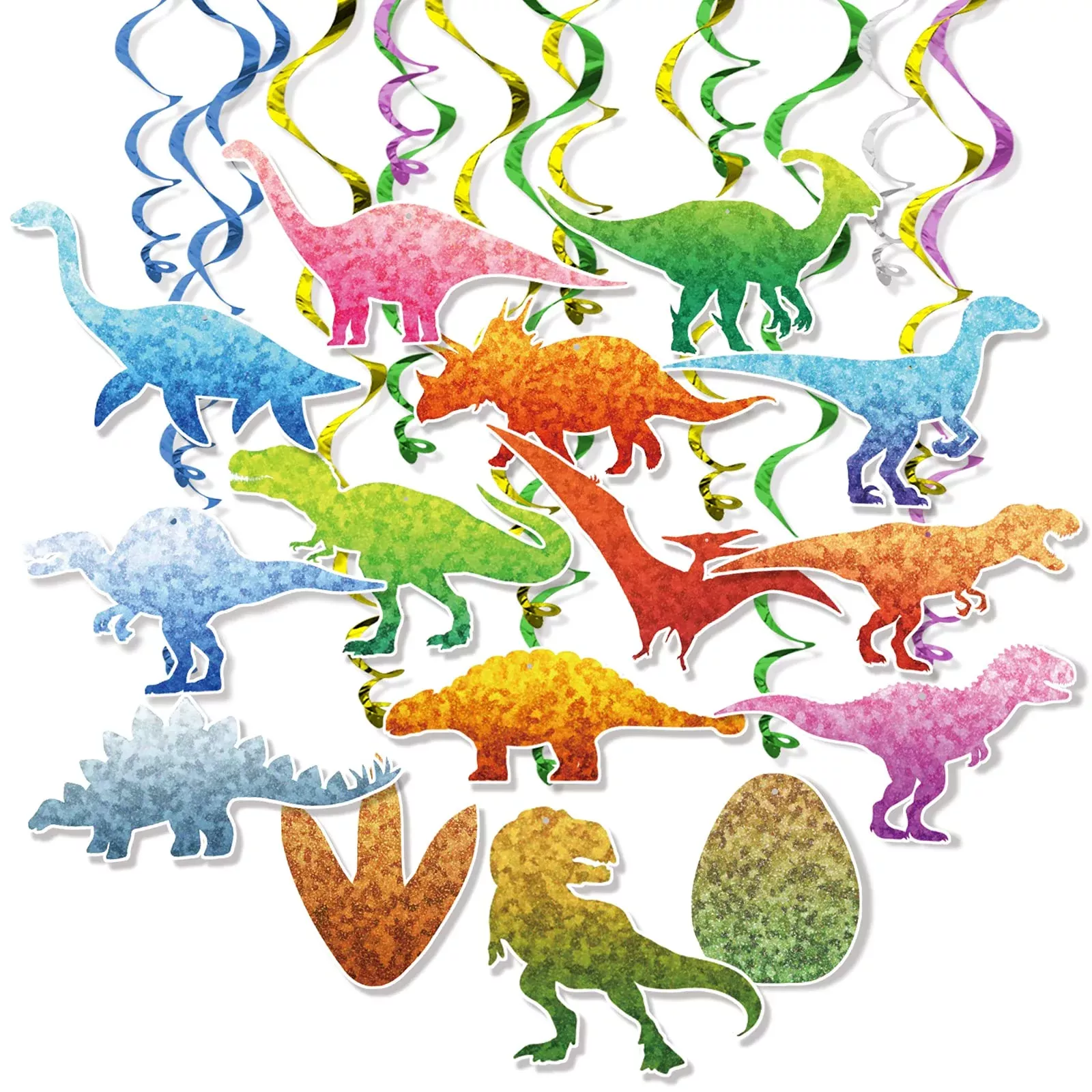 Dinosaur Birthday Party Supplies 30 Pack Watercolor Dino Foil Ceiling Hanging Swirls Streams Garland Banner Party Decor Happy Birthday Decor For Kids Jungle Dinosaur Theme Birthday Party Baby Shower