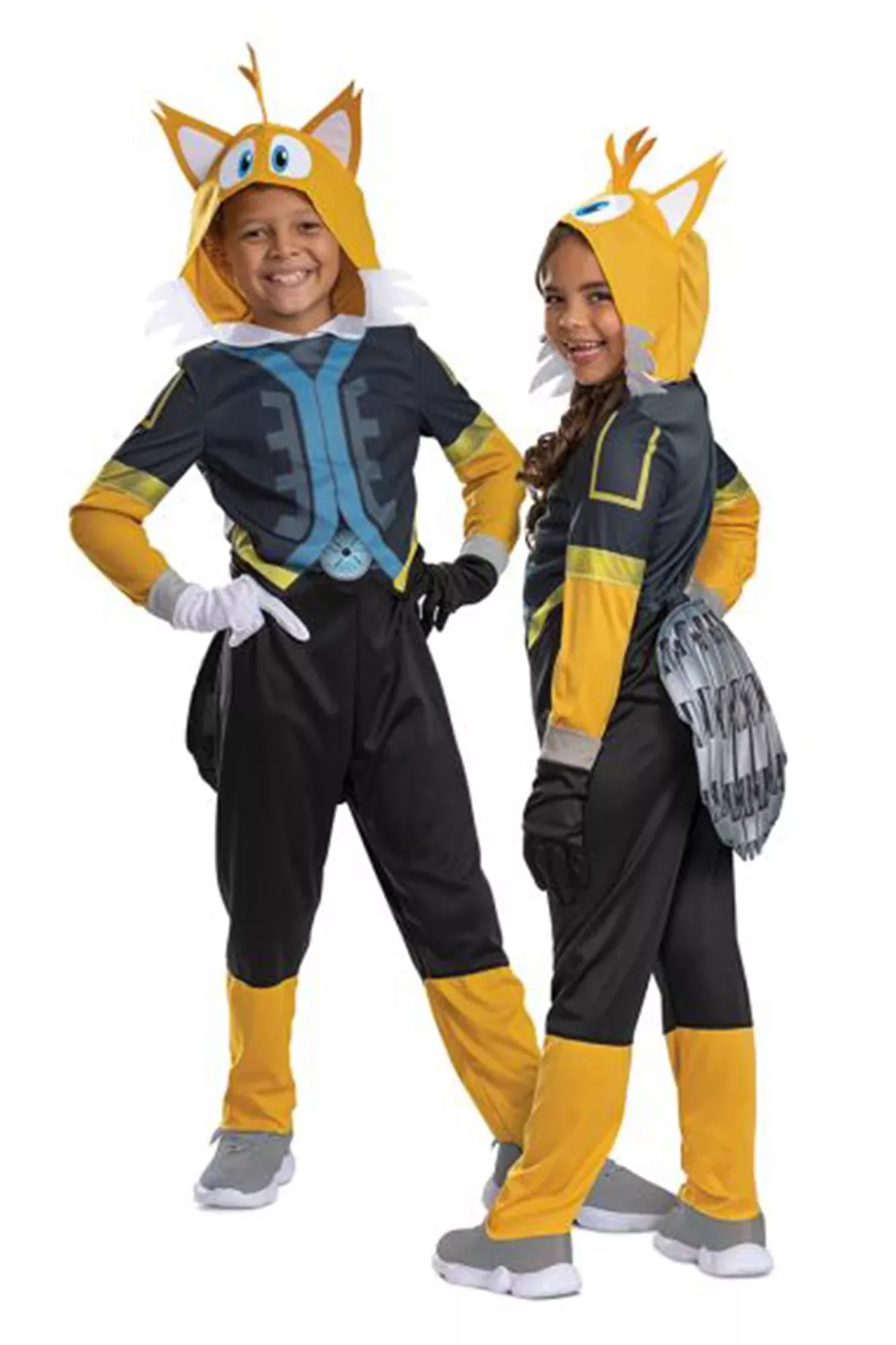 Disguise Tails Costume for Kids, Hooded Jumpsuit, Size 10-12